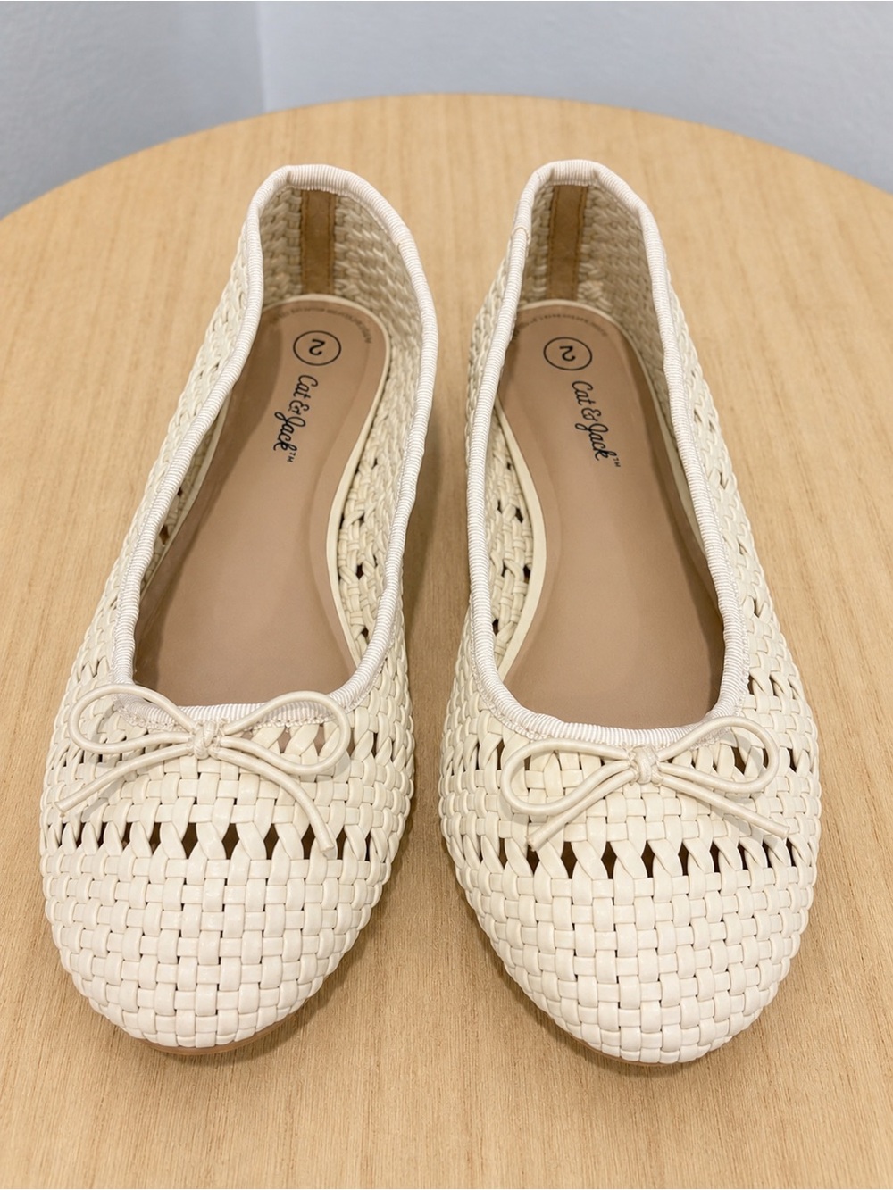 Cat & Jack Cream Woven Ballet Flats